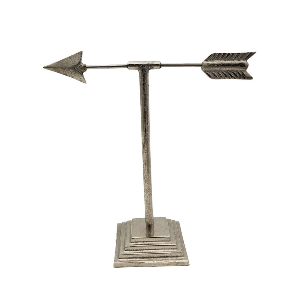 Alex & Zoe Silver‎ Metal Arrow Home Decor Accent 10.5" T 11.5" W Necklace Vanity